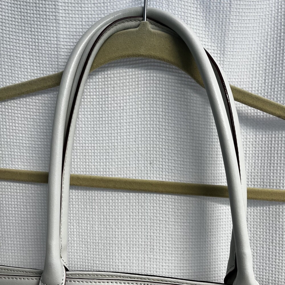 Antonio Melani Women’s White Leather Tote Shoulder Bag Classic Spring Easter - Picture 5 of 11